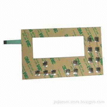 PET Metal Dome Membrane Switch, 3M467 Viscose, 2 to 24V Voltage Rating